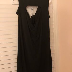 BCBG Black Ruffle Dress Deep V back